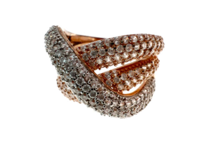 Ring - 925 Silver 3 Tone Intertwined Bands - ML2101