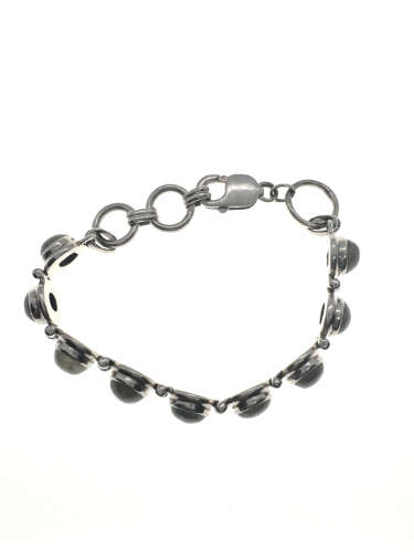 Bracelet - Faceted Labradorite Bracelet with Lisa Flakes. Light Blue Stones - ML2119
