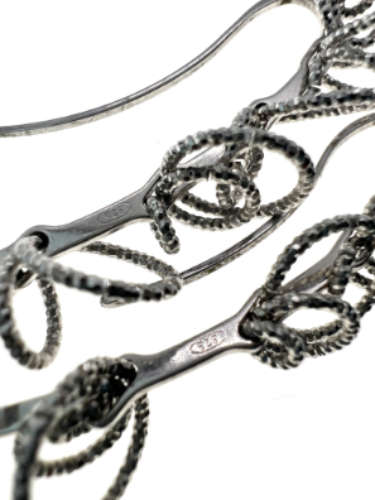 Earrings - Vintage 925 Silver Drop Earrings with 6 Circular Drops - ML2125
