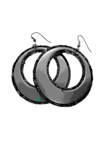 Earrings - Silver Tone Multi-colour Tapestry Design For Pierced Ears - ML2150