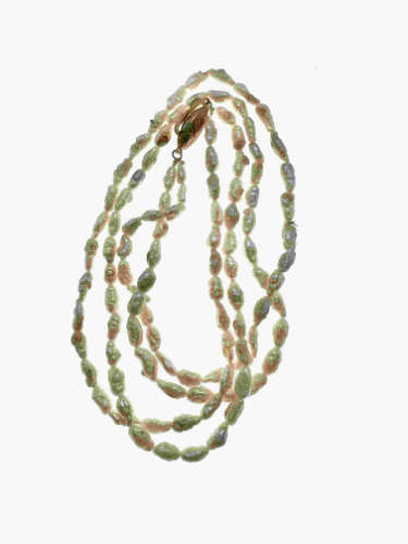 Necklace - Double Strand Freshwater Pearls with Silver Clasp - ML2154