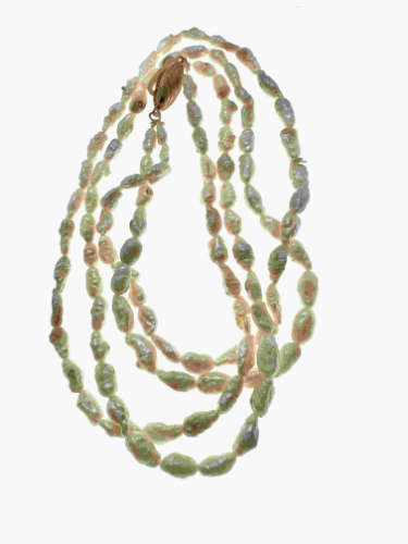 Necklace - Double Strand Freshwater Pearls with Silver Clasp - ML2154