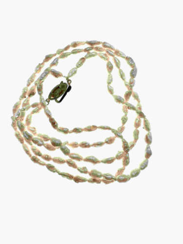 Necklace - Double Strand Freshwater Pearls with Silver Clasp - ML2154