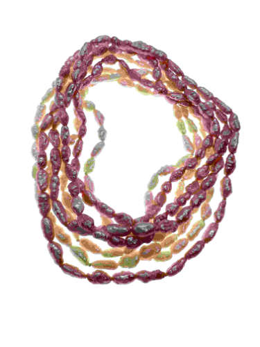 Necklace - 1 x Strand Freshwater Pink Tone Pearls and 1 x Strand Fresh water Off White Tone - ML2158