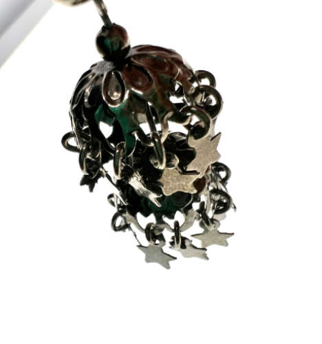 Earrings - Vintage Silver Tone Earrings with Dangling Stars - ML2162