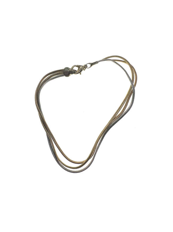 Bracelet - 3 strands -  2 Gold Tone,  One Silver Tone - ML2209
