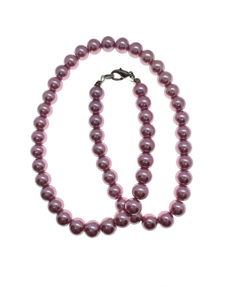 Necklace - Vintage Pink Faux Pearl Necklace - ML2220