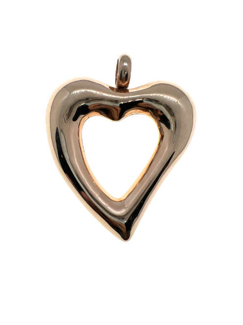 Pendant - Vintage Rose Gold Tone Open Heart-Shaped Pendant - ML2232