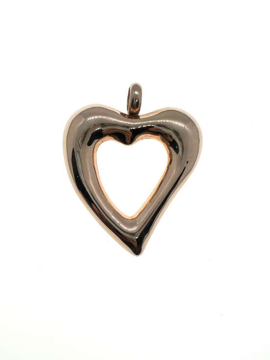 Pendant - Vintage Rose Gold Tone Open Heart-Shaped Pendant - ML2232