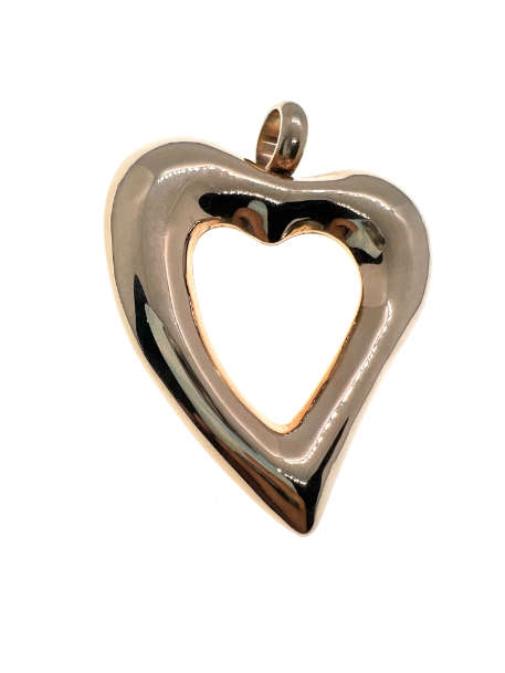 Pendant - Vintage Rose Gold Tone Open Heart-Shaped Pendant - ML2232