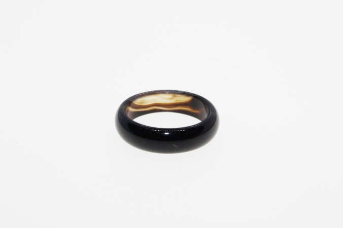 Ring - Vintage Agate Ring with Black and Brown Colour - ML2258