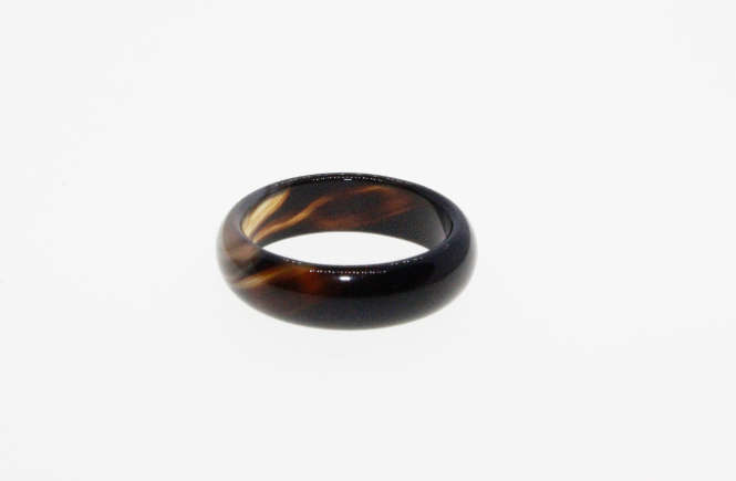 Ring - Vintage Agate Ring with Black and Brown Colour - ML2258