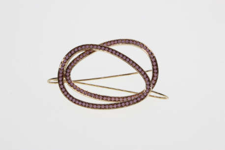 Earrings - Gold Tone Egg Shape Earrings with Pink beads - ML2260