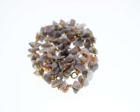 Set - Vintage Necklace and Bracelet Set, Gold Tone Sea Shell Design with Gold Tone Links - ML2284