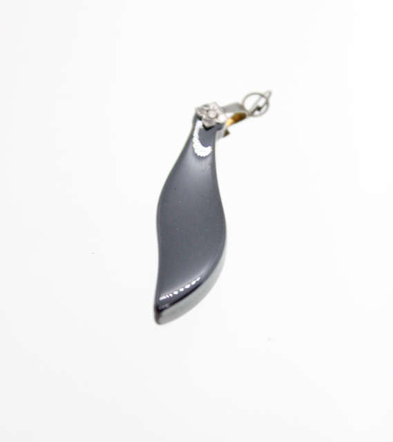 Pendant - Vintage Hematite Swirl Design with Flower on Clasp - ML2290