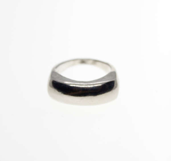Ring - Vintage Chunky Unisex Silver Tone Rectangular Shape Ring - ML2292
