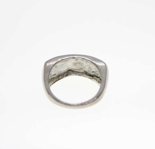 Ring - Vintage Chunky Unisex Silver Tone Rectangular Shape Ring - ML2292