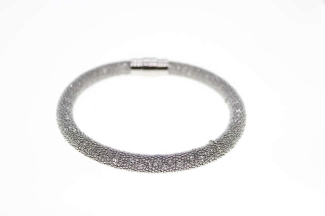 Bracelet - Fashion Silver Tone Magnetic Mesh Design Bracelet - ML2297