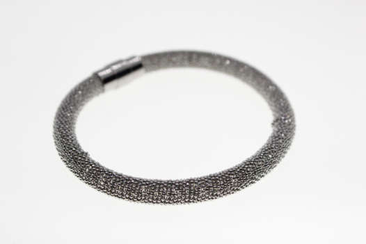 Bracelet - Fashion Silver Tone Magnetic Mesh Design Bracelet - ML2297