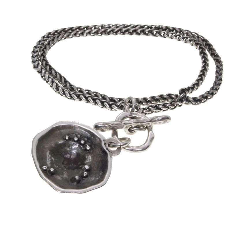 Chain/Pendant - Pewter Chain. Design Pewter Pendant with large Oval Stone. - ML3109