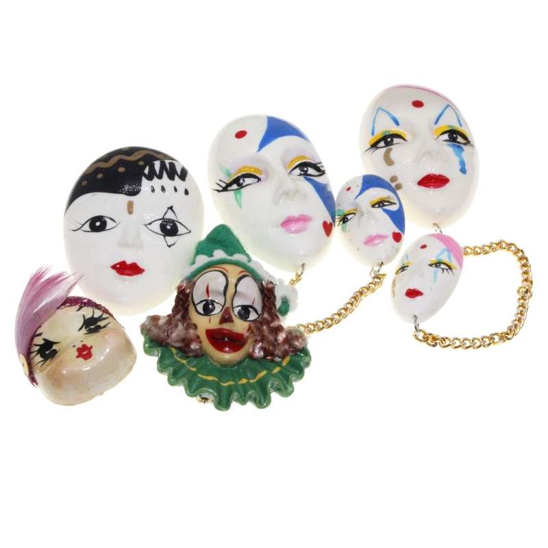 Brooch - x 5 Assorted Fun Brooches - ML3114