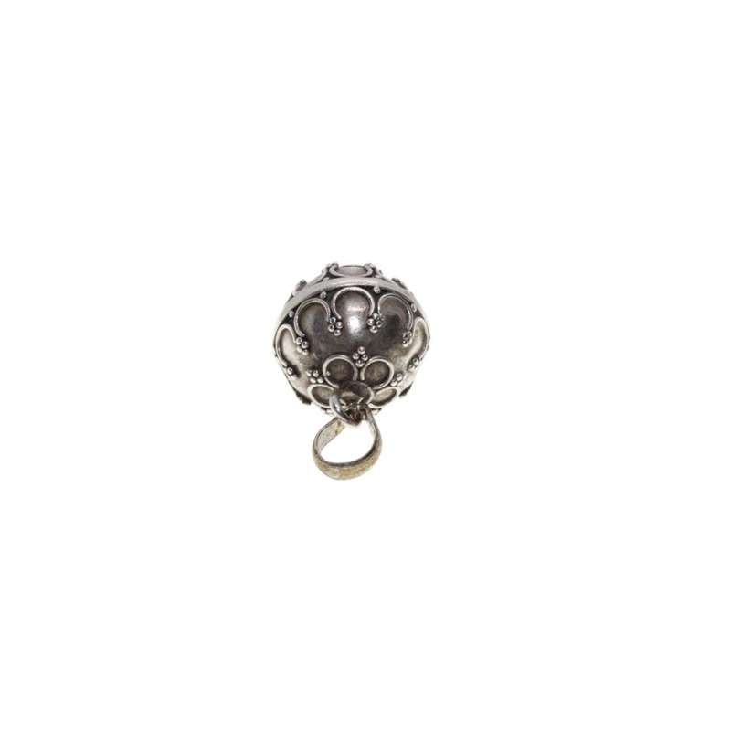 Pendant - Silver Angel Ball Pendant with Chimes. Marcasite Design - ML3115