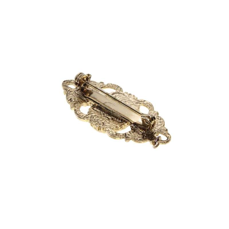 Brooch - Vintage Gold Tone Cameo and Faux Pearl Brooch - ML3122