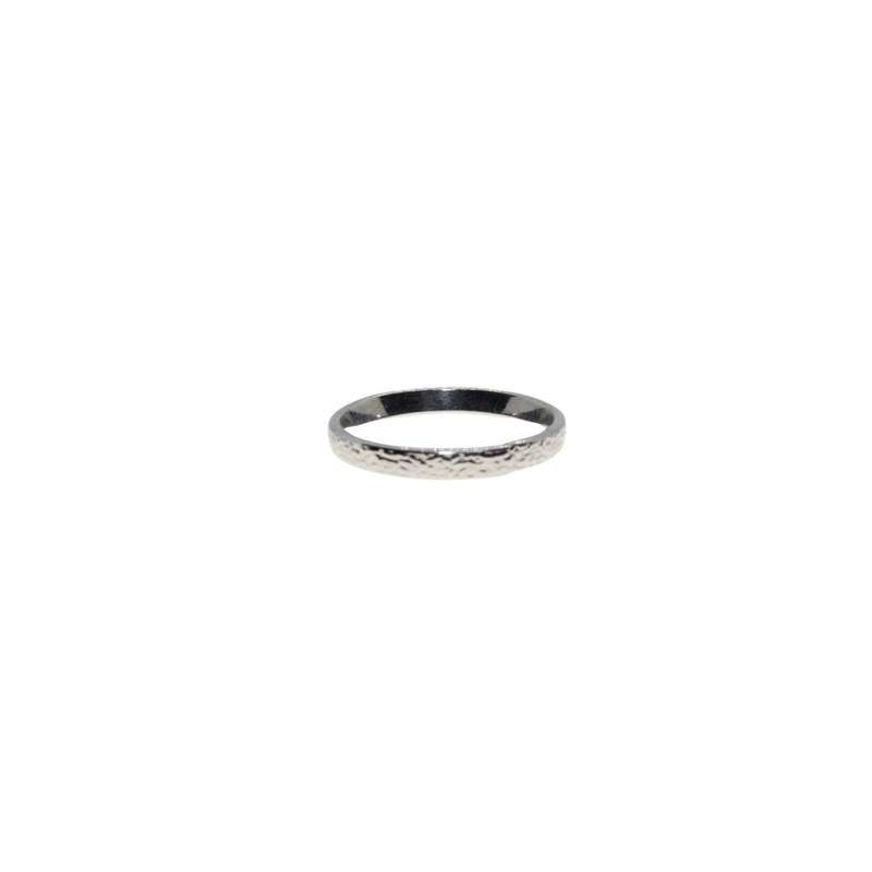 Ring - Silver Tone Thin Band with Texture Surrounding The Band - ML3126