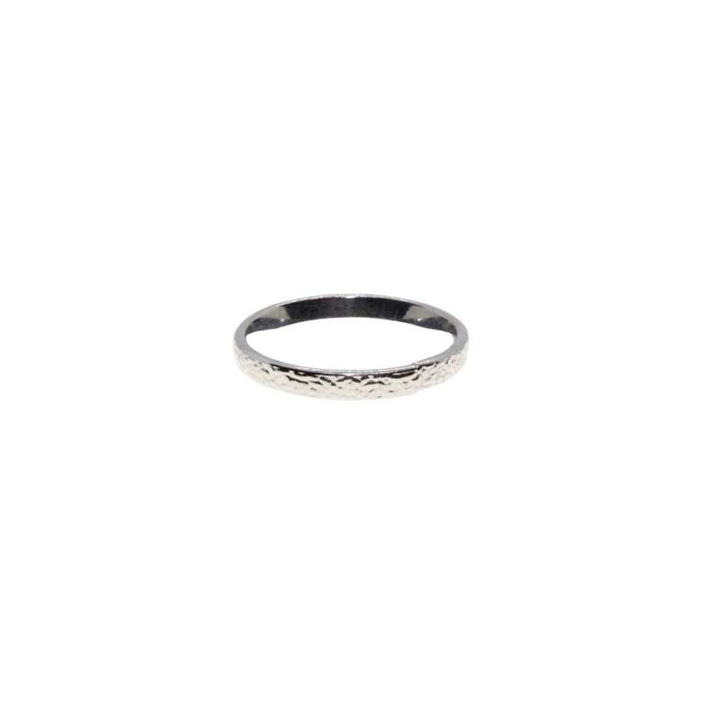 Ring - Silver Tone Thin Band with Texture Surrounding The Band - ML3126