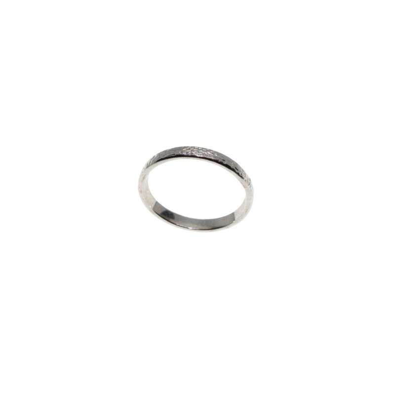 Ring - Silver Tone Thin Band with Texture Surrounding The Band - ML3126