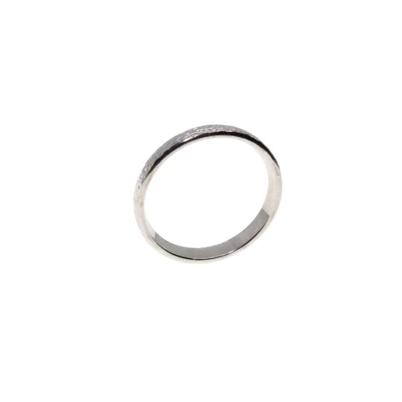 Ring - Silver Tone Thin Band with Texture Surrounding The Band - ML3126