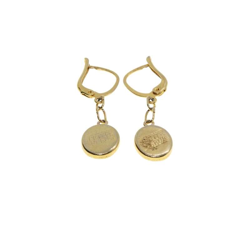 Earrings - Gold Tone Petite Fleur Marked Earrings. Intricate Enamel Hand Painted Flowers - ML3130