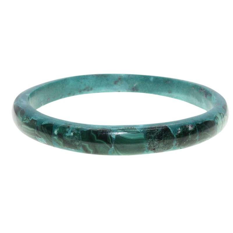 Bangle - Vintage Malachite Bangle with Multi Shades of Emerald Green - ML3158