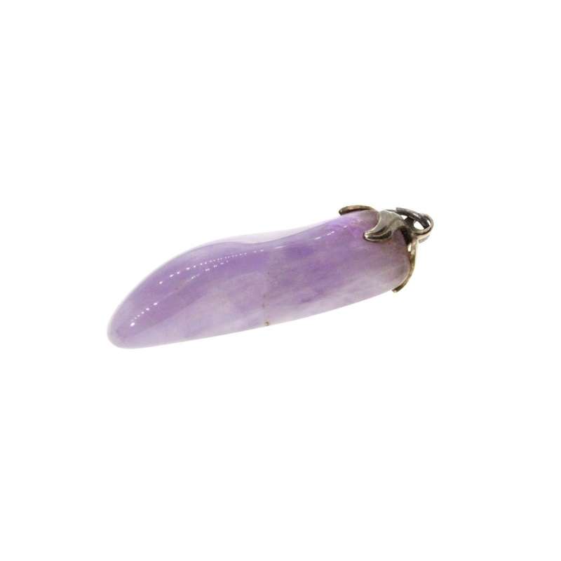 Pendant - Silver Tone Bail with Quartz. Vintage Healing Stone Pendant - ML3163