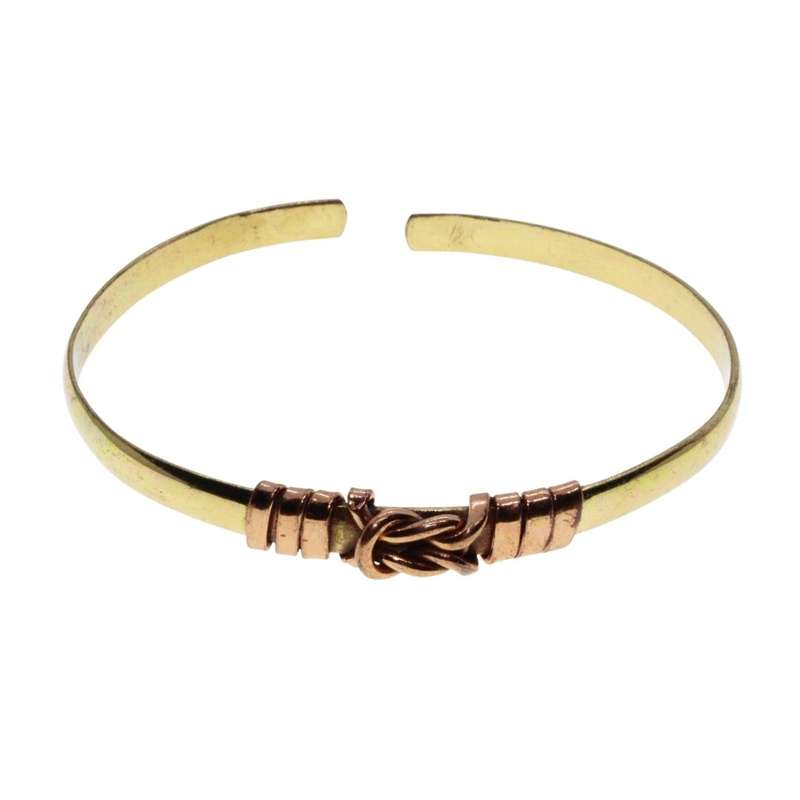 Bracelet - Vintage Brass with Copper Detail Cuff Bracelet - ML3165