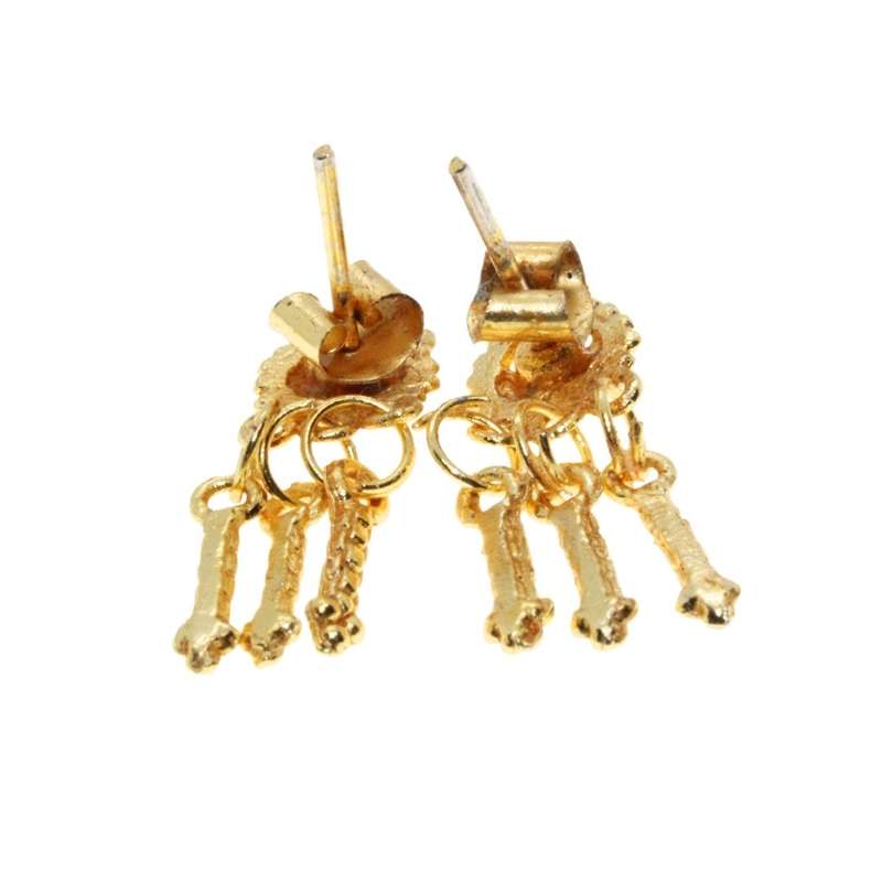 Earrings - Gold Toned South Indian tops. Ethnic Wedding Stud Earrings. Green & Red Enamel - ML3180