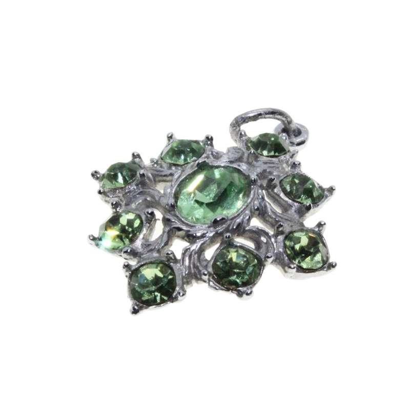Bracelet Set - Vintage Necklace, Ring & Pendant Oval Design. Green Stones. Ring Marcasite - ML3186