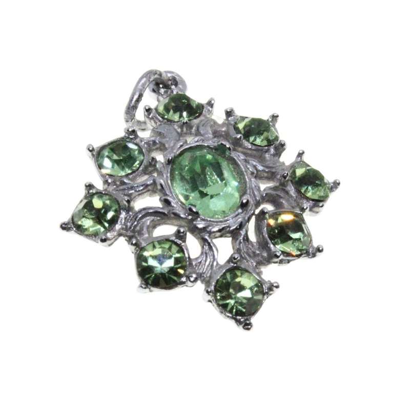 Bracelet Set - Vintage Necklace, Ring & Pendant Oval Design. Green Stones. Ring Marcasite - ML3186