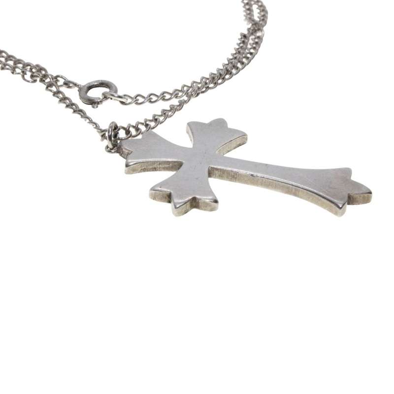 Necklace - Sterling Silver Engraved Design Cross Pendant on Chain - ML3188
