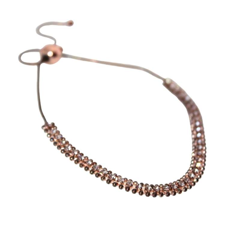 Bracelet - Sparkling Rose Gold Colour Adjustable Bracelet - ML3212
