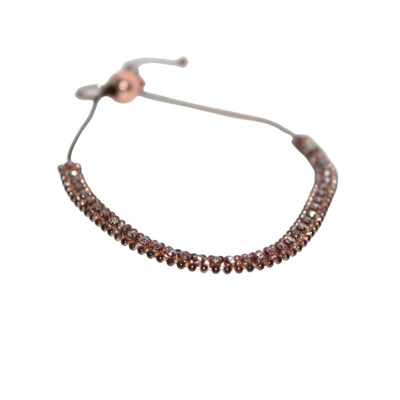 Bracelet - Sparkling Rose Gold Colour Adjustable Bracelet - ML3212