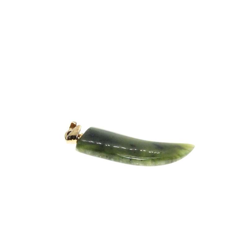 Pendant - Vintage Jade Stone Shark Tooth - ML3215
