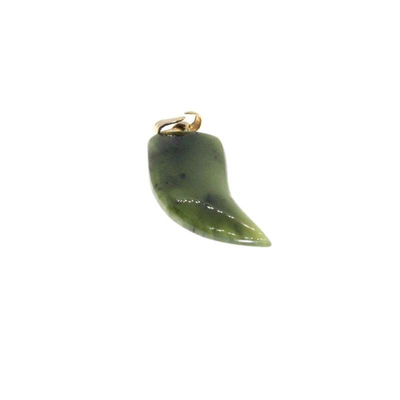 Pendant - Vintage Jade Stone Shark Tooth - ML3215