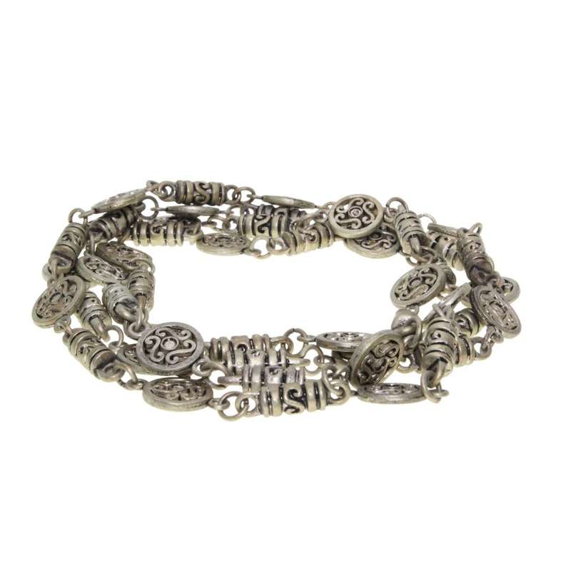 Necklace - Brass Antique Chain. Filigree Pattern - ML3217