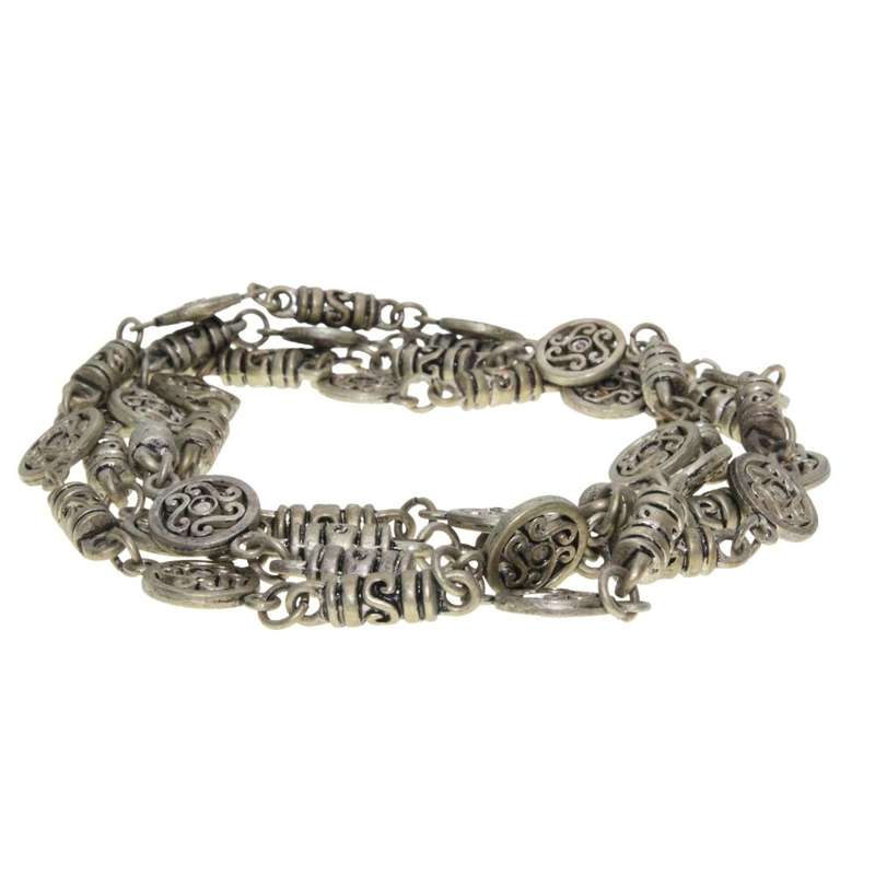 Necklace - Brass Antique Chain. Filigree Pattern - ML3217