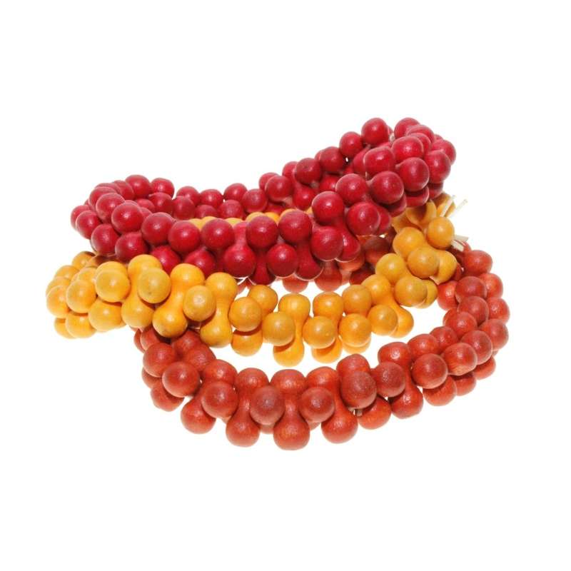 Bracelet - 3 x Multi-Coloured Wooden Beaded Bracelets. Autumn Colours - ML3225