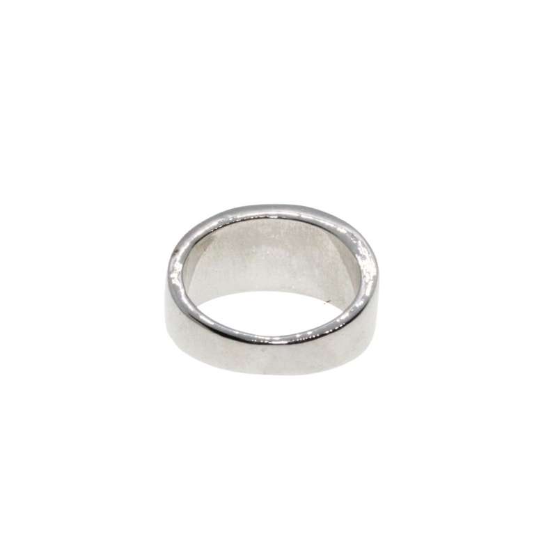 Ring - Silver Tone Chunky Wide Band. 10 x Diamante Designed Centre - ML3226
