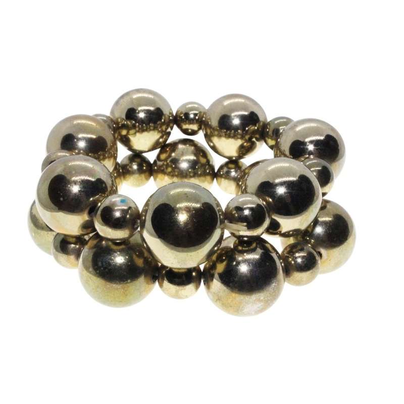 Bracelet - 2 x Gold Tone Fashionable Chunky Beaded Bracelet - ML3228