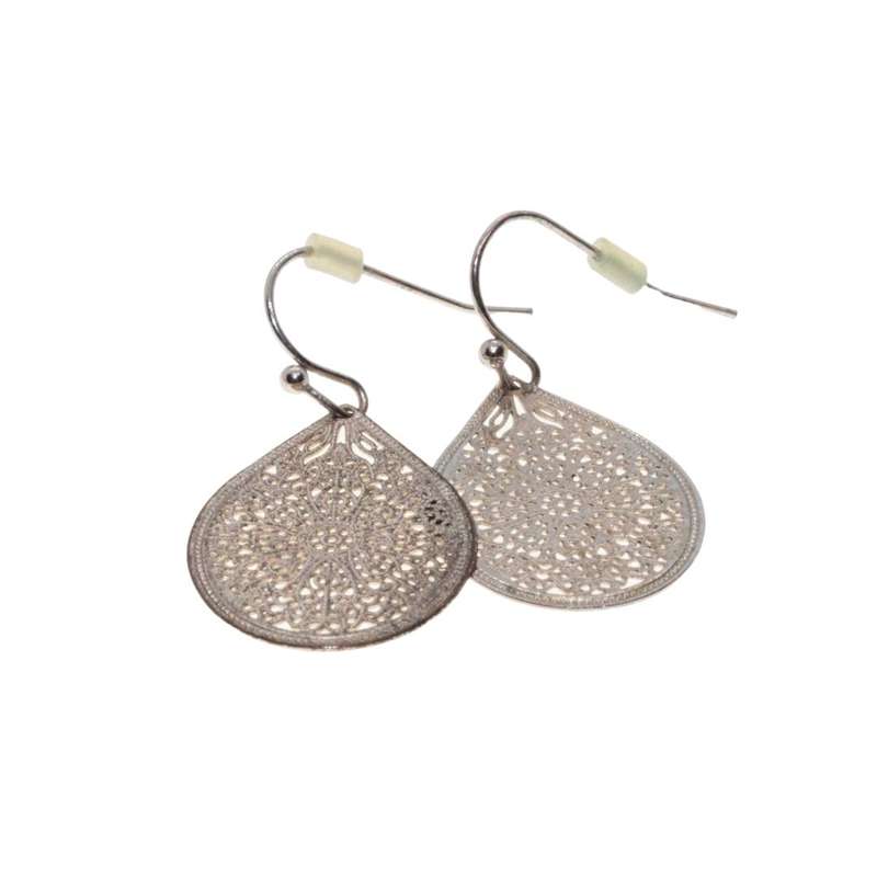 Earrings - Gold Tone Tear Drop Design with Tribal Texture. Very Detailed & Intricate - ML3231