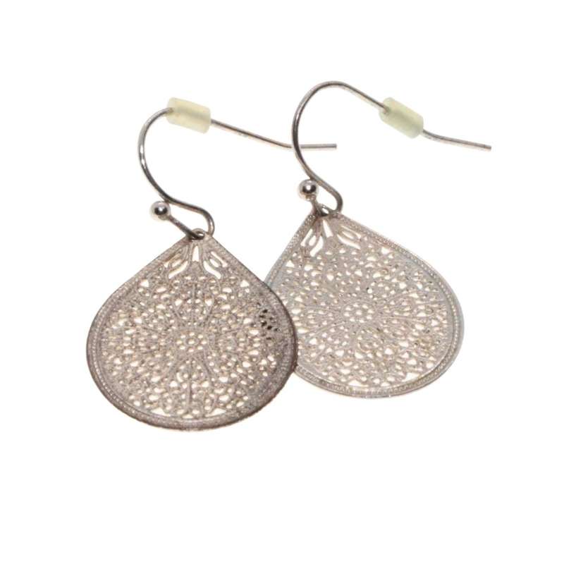 Earrings - Gold Tone Tear Drop Design with Tribal Texture. Very Detailed & Intricate - ML3231